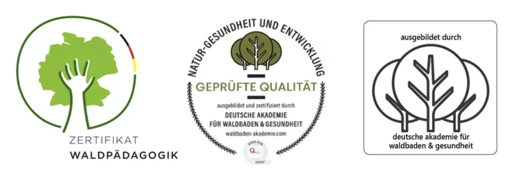 Drei Logos, die die Weiterbildung zertifizieren